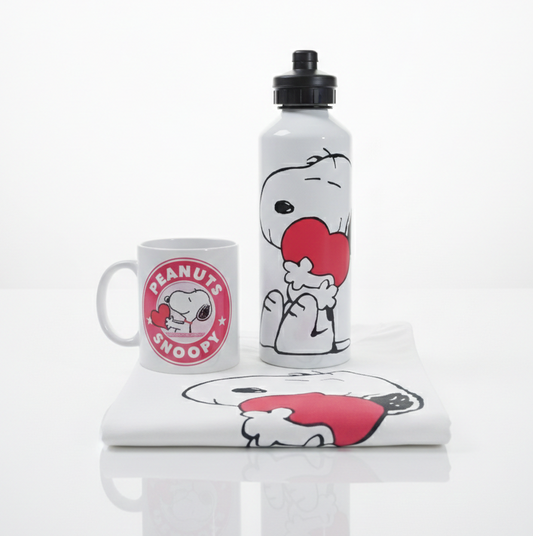 Combo Snoopy (Camisa, Botella 750ml, Taza blanca)