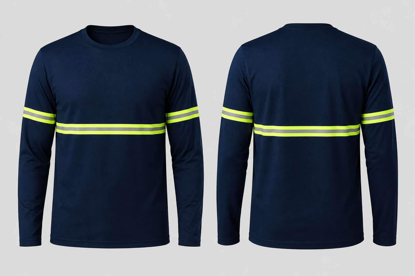 Camiseta manga larga con reflectivo personalizada a dos logos